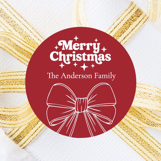 Adesivo Redondo Natal branco do arco vermelho (Criador carregado)