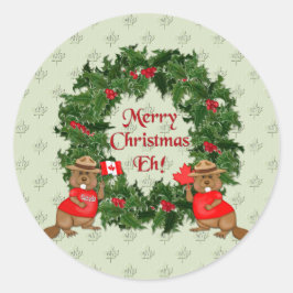 Adesivo Redondo Natal canadense