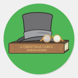 Adesivo Redondo Natal Carol e Inglês Top Hat