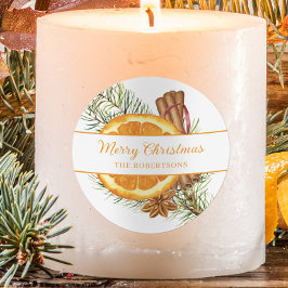 Adesivo Redondo Natal Citrus Spice Holiday Orange Slice