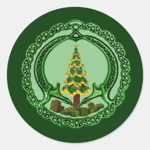Adesivo Redondo Natal Claddagh