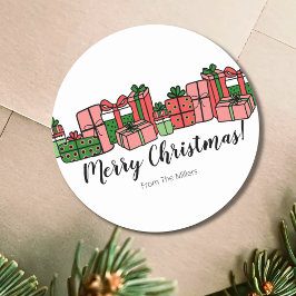 Adesivo Redondo Natal Colorido Fofo