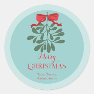 Adesivo Redondo Natal com folhas desenhadas à mão minimalistas e l