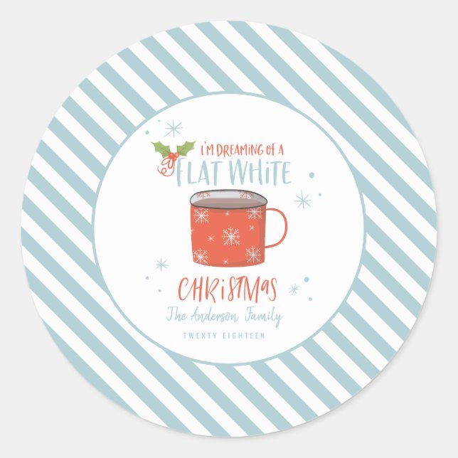 Adesivo Redondo natal com...vintage watercolor van (Frente)