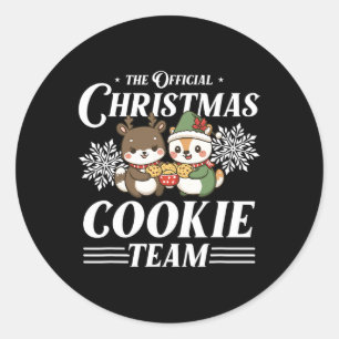 Adesivo Redondo Natal Cookie Baking Team Funny X-mas