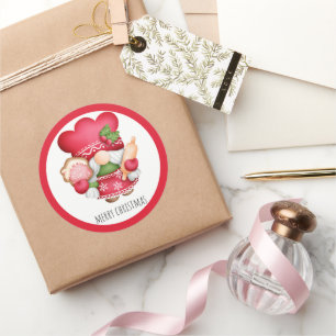 Adesivo Redondo Natal Cookie Gnomo