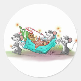 Adesivo Redondo Natal Cookie Heist