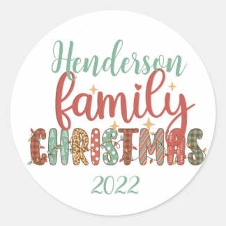 Adesivo Redondo Natal da família