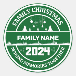 Adesivo Redondo Natal da família 2024| Memórias de fazeres juntas