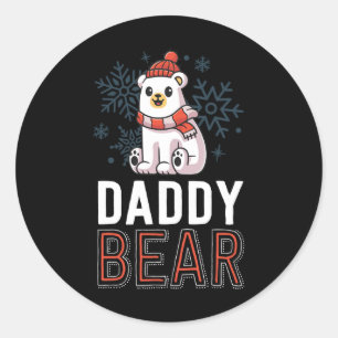 Adesivo Redondo Natal da família do urso pai S Feriado do Urso Pol