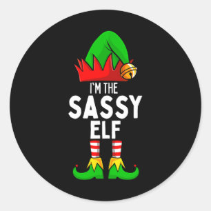 Adesivo Redondo Natal da família Sy Elf Matching