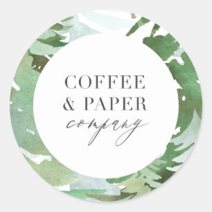 Adesivo Redondo Natal da floresta aquática