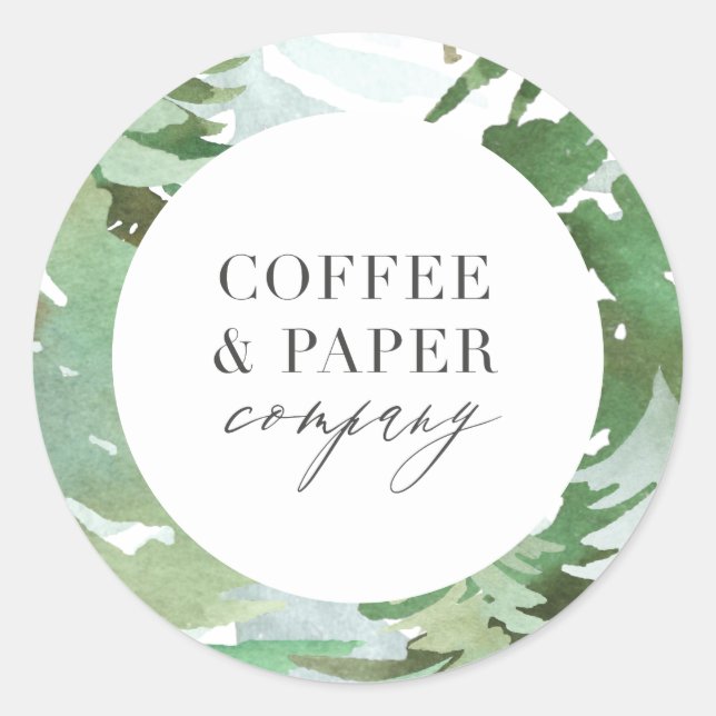 Adesivo Redondo Natal da floresta aquática (Frente)