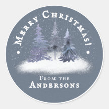 Natal da Floresta Azul Elegante