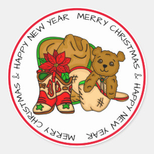 Adesivo Redondo Natal da Rússia Ocidental