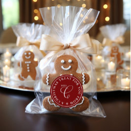 Adesivo Redondo Natal da Sra. Claus Treat Red Christmas