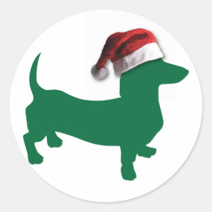 Adesivo Redondo Natal Dachshund
