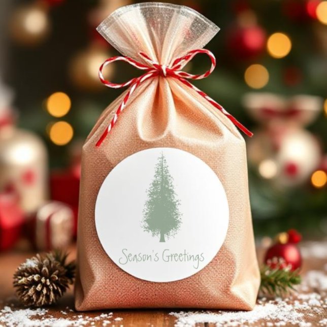 Adesivo Redondo Natal das Árvores da Madeira (Criador carregado)