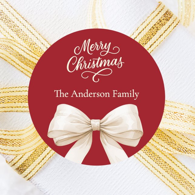 Adesivo Redondo Natal de arco vermelho (Criador carregado)