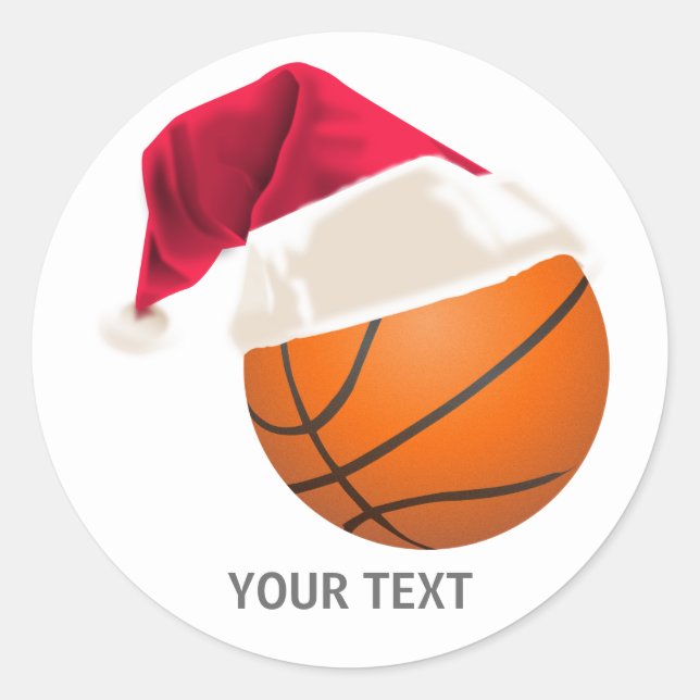 Adesivo Redondo natal de basquete (Frente)