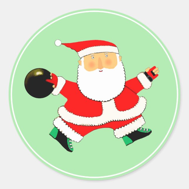 Adesivo Redondo Natal de Boliche (Frente)
