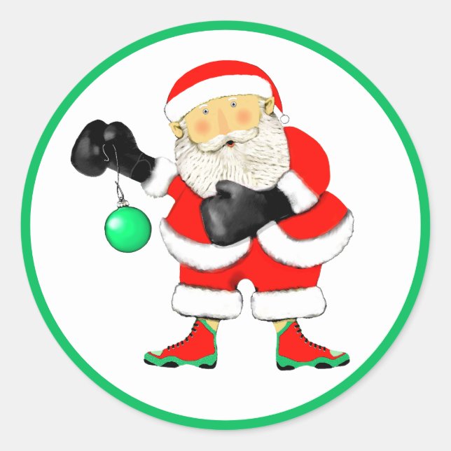 Adesivo Redondo Natal de Boxe (Frente)