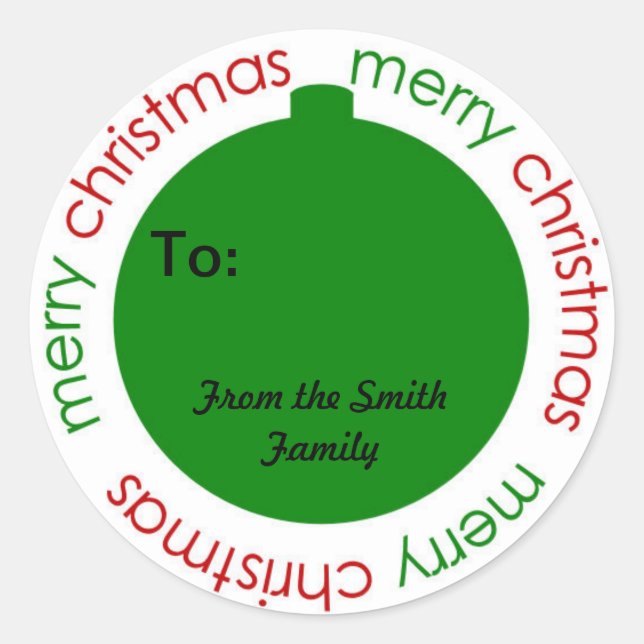 Adesivo Redondo Natal de e para autocolantes (Frente)