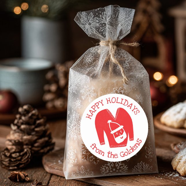 Adesivo Redondo Natal de Férias PERSONALIZADAS Ugly Sweater (Ugly Sweater CUSTOM Holiday Christmas Classic Round Sticker
)