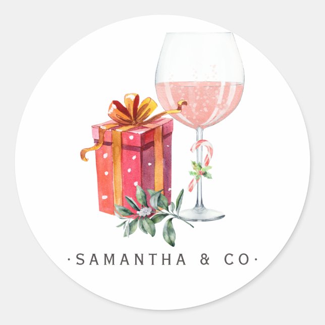 Adesivo Redondo Natal de Filme Retrô (Frente)