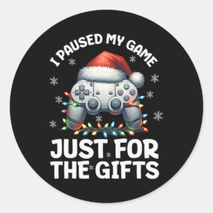 Adesivo Redondo Natal de Jogos para Gamer Natal Video Games Menino