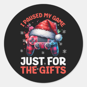 Adesivo Redondo Natal de Jogos para Gamer Natal Videogames Meninos