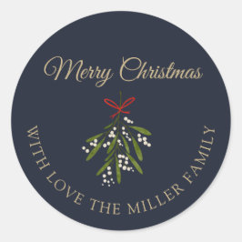 Adesivo Redondo Natal de marinho simples