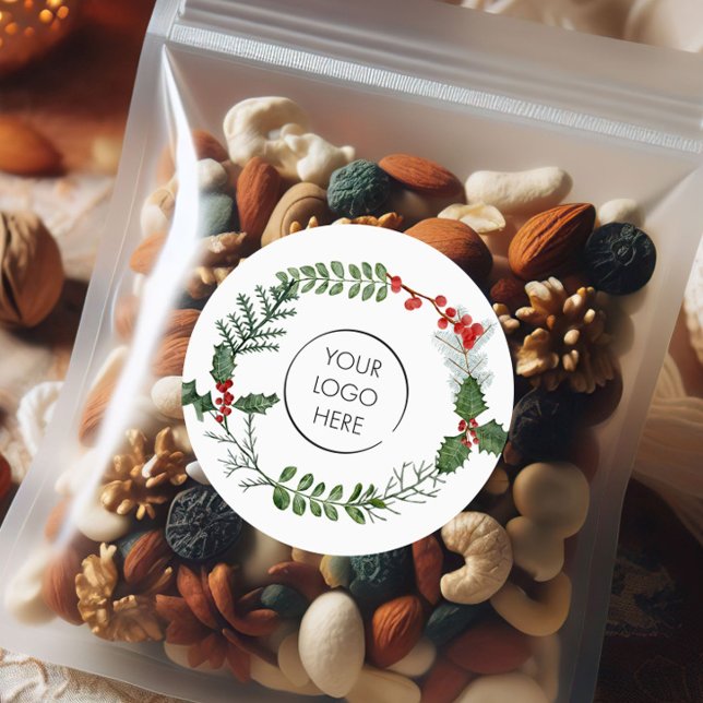 Adesivo Redondo Natal de Natal personalizado para sua empresa de l (Criador carregado)