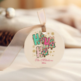 Adesivo Redondo Natal de Nozes Rosa