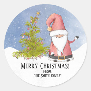 Adesivo Redondo Natal de Papai Noel Personalizado