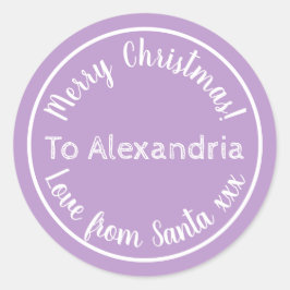 Adesivo Redondo Natal De Papais noeis Purple Lilac Personalizado