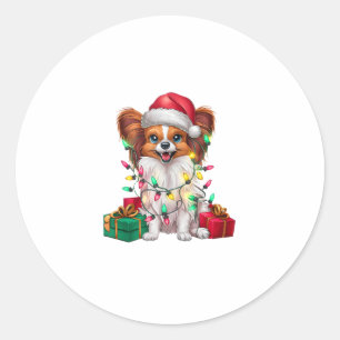 Adesivo Redondo Natal de Santa Hat Papillon