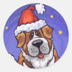 Adesivo Redondo Natal de St Bernard