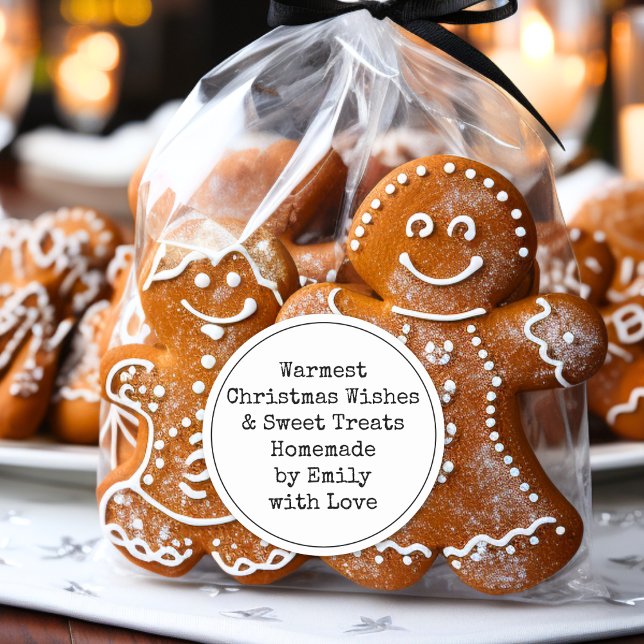 Adesivo Redondo Natal Deseja Tratamentos Doce por Nome Favor (for your homoemade treats)