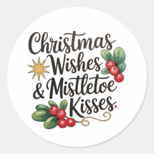 Adesivo Redondo Natal Desejo E Mistura Família Kisses Xmas