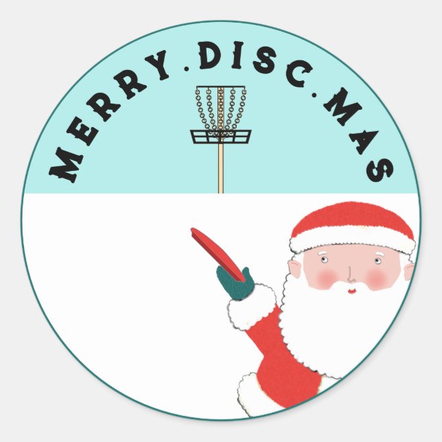 Adesivo Redondo Natal Disc Golf (Frente)