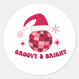 Adesivo Redondo Natal Discoteca Groovy e Brilhante