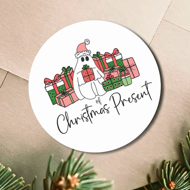 Adesivo Redondo Natal Divertido Fofo (Cute Funny Christmas Classic Round Sticker)