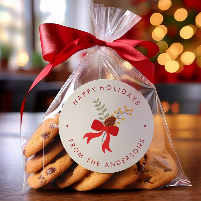 Adesivo Redondo Natal do Arco Vermelho (Criador carregado)