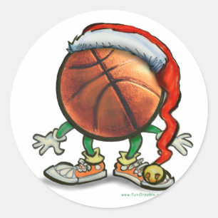 Adesivo Redondo Natal do basquetebol