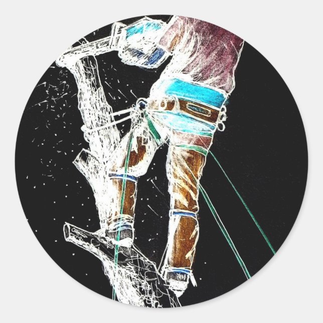 Adesivo Redondo Natal do cirurgião arborista elétrico presente (Frente)