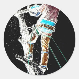Adesivo Redondo Natal do cirurgião arborista elétrico presente
