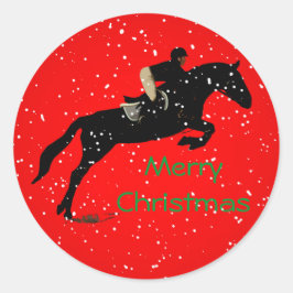 Adesivo Redondo Natal do Excelente de Jumpin Equestrian