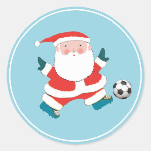 Adesivo Redondo Natal do Futebol Feriado Papai Noel