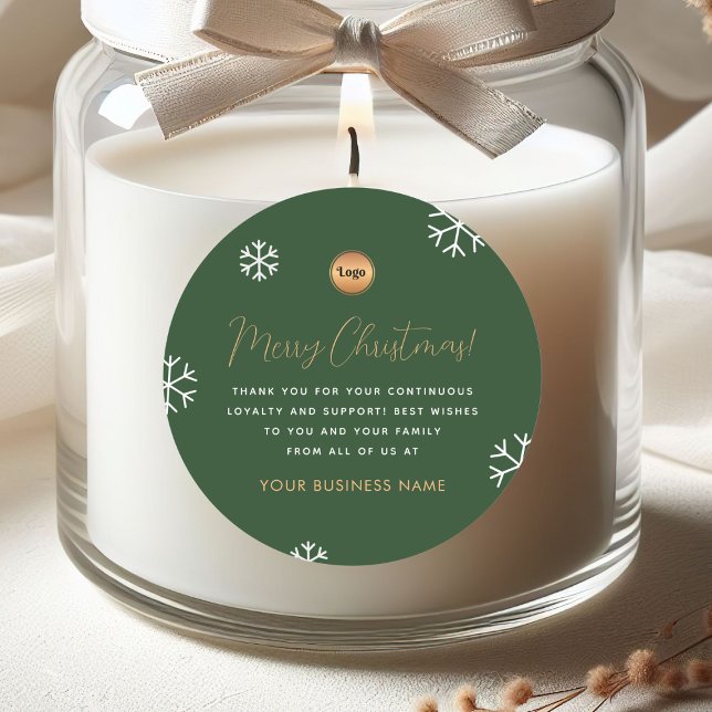 Adesivo Redondo Natal do logotipo da empresa personalizada Green D (Criador carregado)